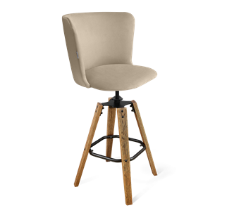 Барный стул SHT-ST36 / SHT-S93 (ванильный крем/браш.коричневый/черный муар) в Вологде