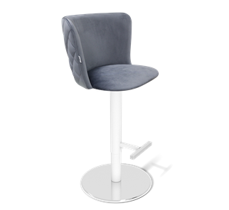 Барный стул SHT-ST36-3 / SHT-S128 (нейтральный серый/хром/белый муар) в Вологде