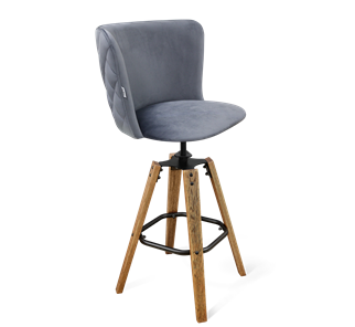 Барный стул SHT-ST36-3 / SHT-S93 (нейтральный серый/браш.коричневый/черный муар) в Вологде