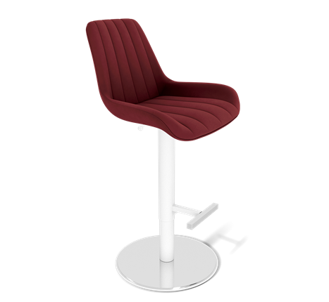 Барный стул SHT-ST37 / SHT-S128 (рубиновое вино/хром/белый муар) в Вологде - изображение