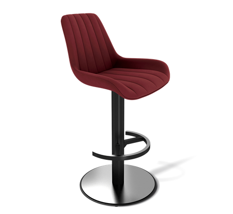 Барный стул SHT-ST37 / SHT-S137 (рубиновое вино/стальной/черный муар) в Вологде - изображение