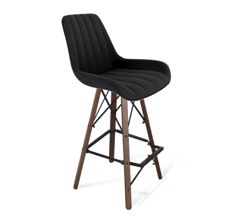 Барный стул SHT-ST37 / SHT-S80 (ночное затмение/темный орех/черный) в Вологде - изображение