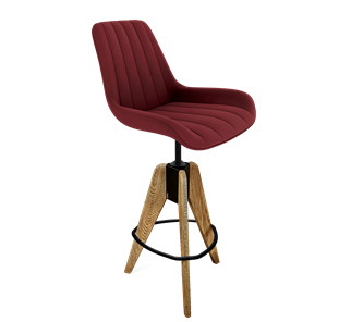 Барный стул SHT-ST37 / SHT-S92 (рубиновое вино/браш.коричневый/черный муар) в Вологде - предосмотр