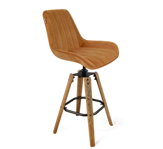 Барный стул SHT-ST37 / SHT-S93 (горчичный/браш.коричневый/черный муар) в Вологде - предосмотр