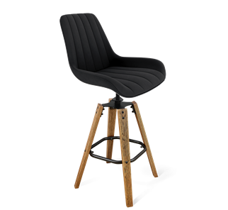Барный стул SHT-ST37 / SHT-S93 (ночное затмение/браш.коричневый/черный муар) в Вологде - предосмотр