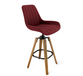 Барный стул SHT-ST37 / SHT-S93 (рубиновое вино/браш.коричневый/черный муар) в Вологде - предосмотр