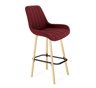 Барный стул SHT-ST37 / SHT-S94 (рубиновое вино/прозрачный лак/черный муар) в Вологде - предосмотр