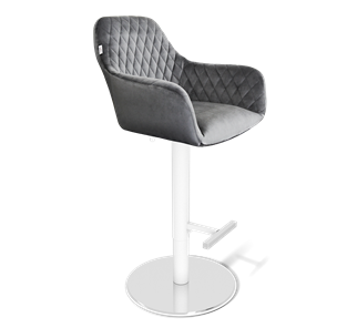 Барный стул SHT-ST38 / SHT-S128 (угольно-серый/хром/белый муар) в Вологде