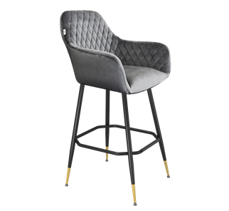 Барный стул SHT-ST38 / SHT-S148 (угольно-серый/черный муар/золото) в Вологде - предосмотр