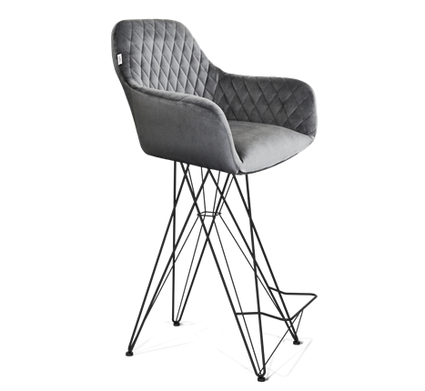 Барный стул SHT-ST38 / SHT-S66 (угольно-серый/черный муар) в Вологде - изображение