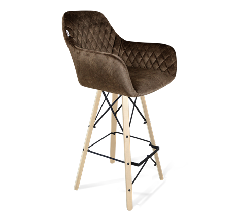 Барный стул SHT-ST38 / SHT-S80 (кофейный трюфель/прозрачный лак/черный) в Вологде - изображение