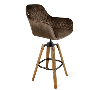 Барный стул SHT-ST38 / SHT-S93 (кофейный трюфель/браш.коричневый/черный муар) в Вологде