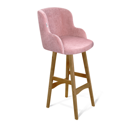 Барный стул SHT-ST39 / SHT-S65 (пыльная роза/светлый орех) в Вологде - изображение