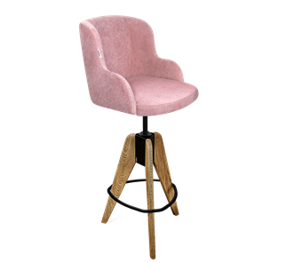 Барный стул SHT-ST39 / SHT-S92 (пыльная роза/браш.коричневый/черный муар) в Вологде - предосмотр