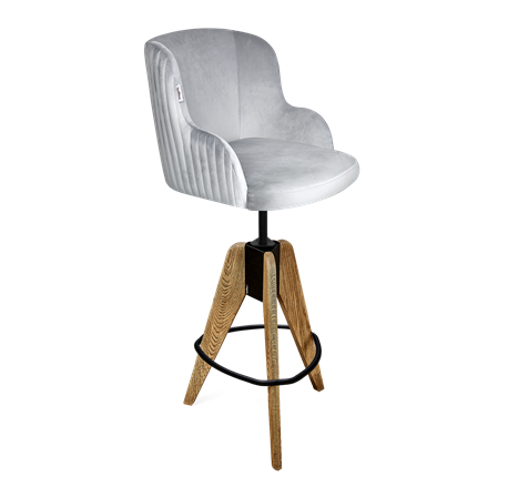 Барный стул SHT-ST39-1 / SHT-S92 (серое облако/браш.коричневый/черный муар) в Вологде - изображение