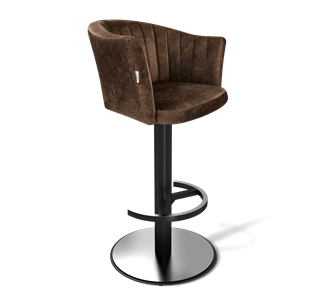 Барный стул SHT-ST42-1 / SHT-S137 (кофейный трюфель/стальной/черный муар) в Вологде - предосмотр