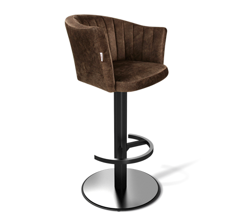 Барный стул SHT-ST42-1 / SHT-S137 (кофейный трюфель/стальной/черный муар) в Вологде - изображение