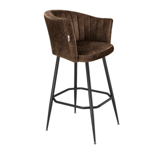 Барный стул SHT-ST42-1 / SHT-S148 (кофейный трюфель/черный муар) в Вологде - предосмотр