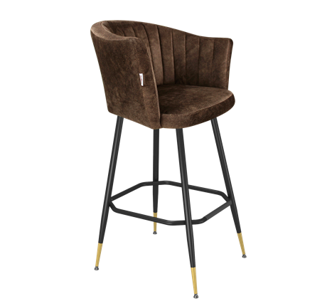 Барный стул SHT-ST42-1 / SHT-S148 (кофейный трюфель/черный муар/золото) в Вологде - изображение
