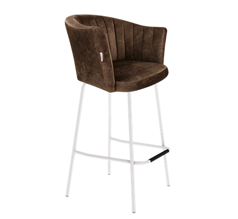 Барный стул SHT-ST42-1 / SHT-S29P (кофейный трюфель/белый муар) в Вологде - изображение