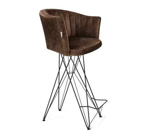Барный стул SHT-ST42-1 / SHT-S66 (кофейный трюфель/черный муар) в Вологде - изображение