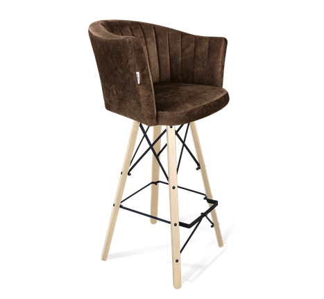 Барный стул SHT-ST42-1 / SHT-S80 (кофейный трюфель/прозрачный лак/черный муар) в Вологде - изображение