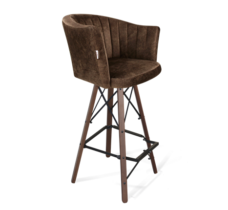 Барный стул SHT-ST42-1 / SHT-S80 (кофейный трюфель/темный орех/черный муар) в Вологде - изображение