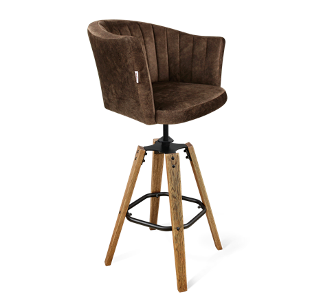 Барный стул SHT-ST42-1 / SHT-S93 (кофейный трюфель/браш.коричневый/черный муар) в Вологде - изображение