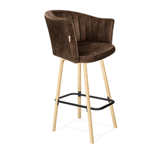 Барный стул SHT-ST42-1 / SHT-S94 (кофейный трюфель/прозрачный лак/черный муар) в Вологде - предосмотр