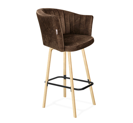 Барный стул SHT-ST42-1 / SHT-S94 (кофейный трюфель/прозрачный лак/черный муар) в Вологде - изображение