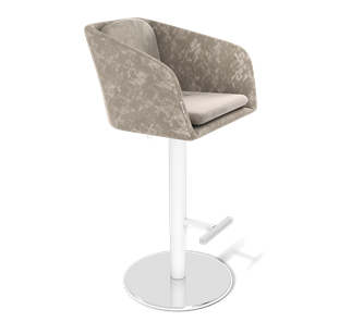 Барный стул SHT-ST43-1 / SHT-S128 (карамельный латте/хром/белый муар) в Вологде