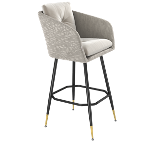 Барный стул SHT-ST43-2 / SHT-S148 (морозное утро/черный муар/золото) в Вологде - предосмотр