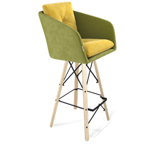 Барный стул SHT-ST43-2 / SHT-S80 (фисташковый десерт/прозрачный лак/черный) в Вологде - предосмотр