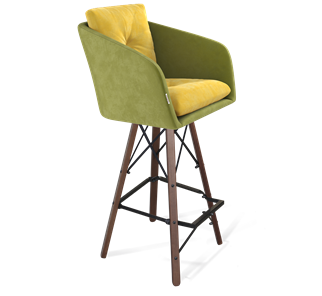 Барный стул SHT-ST43-2 / SHT-S80 (фисташковый десерт/темный орех/черный) в Вологде - предосмотр