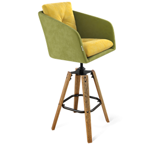 Барный стул SHT-ST43-2 / SHT-S93 (фисташковый десерт/браш.коричневый/черный муар) в Вологде - предосмотр