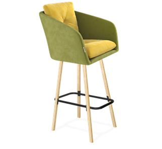 Барный стул SHT-ST43-2 / SHT-S94 (фисташковый десерт/прозрачный лак/черный муар) в Вологде - предосмотр