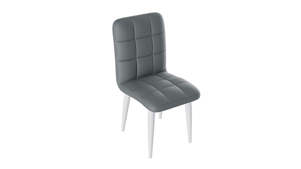 Кухонный стул Франк (конус) (Белый матовый/Кожзам Серый) в Вологде - изображение