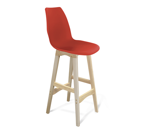Барный стул SHT-ST29/S65 (красный ral 3020/прозрачный лак) в Вологде - изображение
