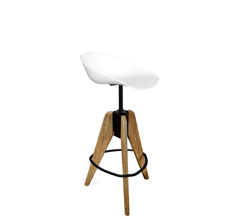 Барный стул SHT-ST19/S92 (белый/брашированный коричневый/черный муар) в Вологде - изображение