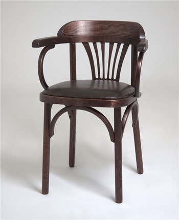 Обеденный стул Венский мягкий, кожзам коричневый/темный тон в Вологде - изображение