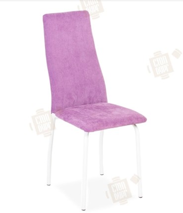 Обеденный стул Волна, каркас металл белый, инфинити фиолетовый в Вологде - изображение