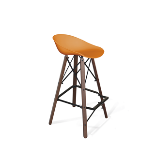 Барный стул SHT-ST19/S80 (оранжевый/темный орех/черный) в Вологде - предосмотр
