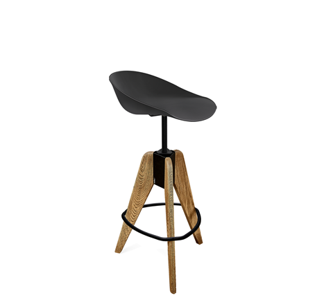 Барный стул SHT-ST19/S92 (черный/брашированный коричневый/черный муар) в Вологде - изображение