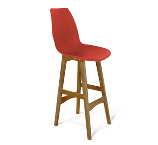 Барный стул SHT-ST29/S65 (красный ral 3020/светлый орех) в Вологде - предосмотр