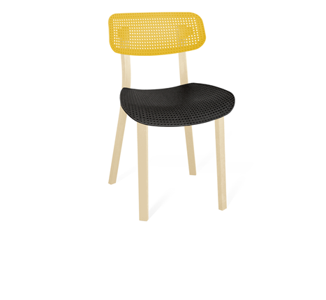 Обеденный стул SHT-ST85/SB85/S85 (желтый/черный/бежевый ral1013) в Вологде - изображение