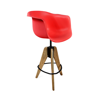 Барный стул SHT-ST31/S92 (красный/брашированный коричневый/черный муар) в Вологде - предосмотр