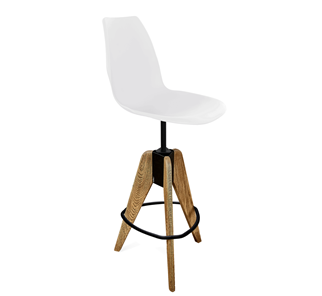 Барный стул SHT-ST29/S92 (белый/брашированный коричневый/черный муар) в Вологде - предосмотр