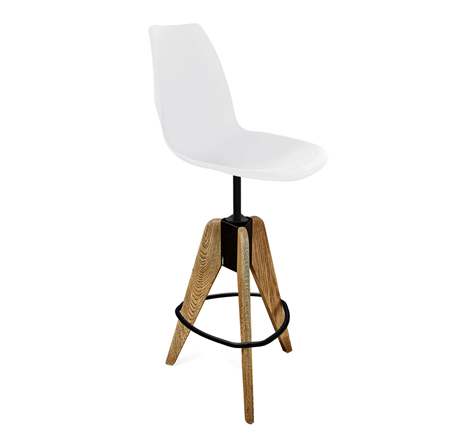 Барный стул SHT-ST29/S92 (белый/брашированный коричневый/черный муар) в Вологде - изображение