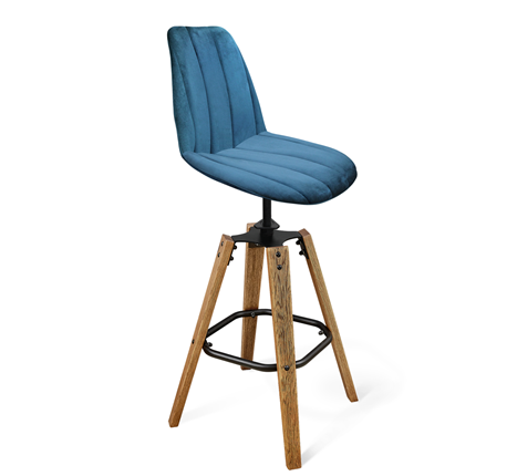 Барный стул SHT-ST29-C1/S93 (морская глубина/брашированный коричневый/черный муар) в Вологде - изображение