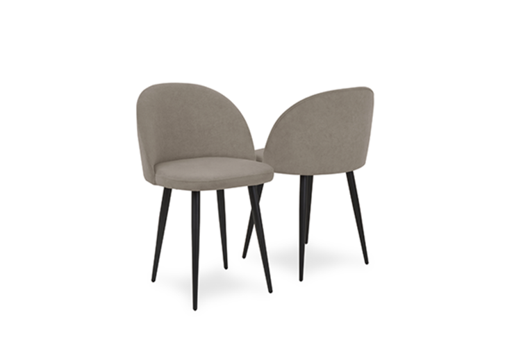 Комплект из 2-х  мягких стульев для кухни Лайт бежевый черные ножки в Вологде - изображение 1